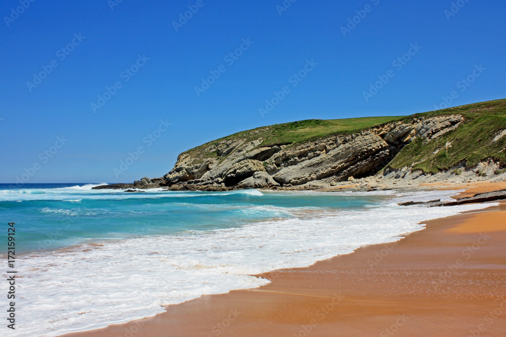 Perfect beach in summer with clear sand