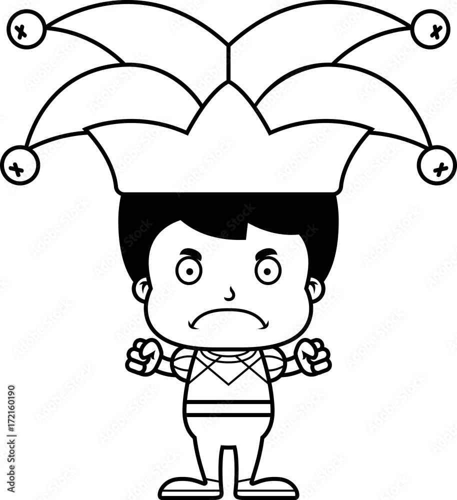 Cartoon Angry Jester Boy