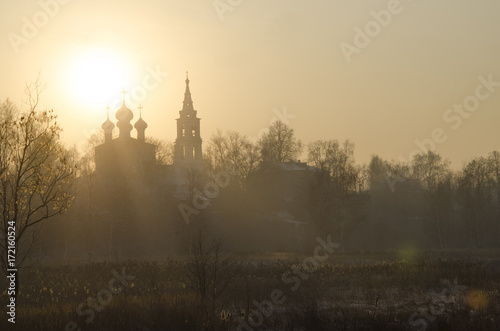 The Orthodox Church in sunset