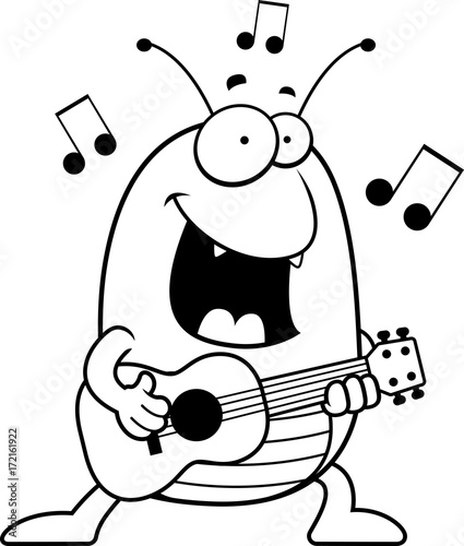 Cartoon Flea Ukulele