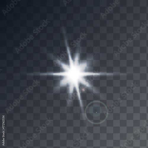 Transparent sunlight, special lens flare light effect, light with a glare