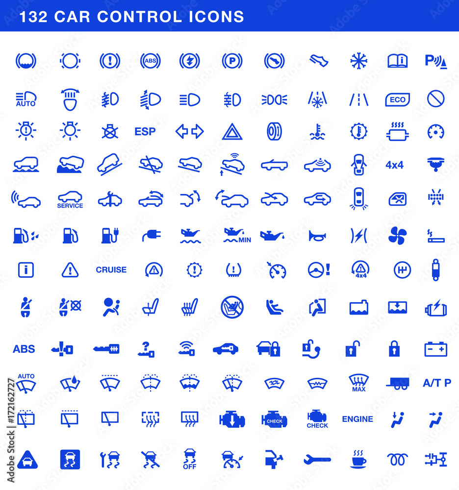Car dashboards symbols vector set Stock Vector Adobe Stock