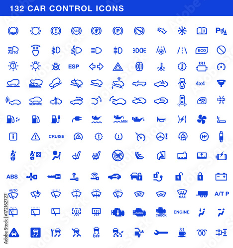 Car dashboards symbols vector set