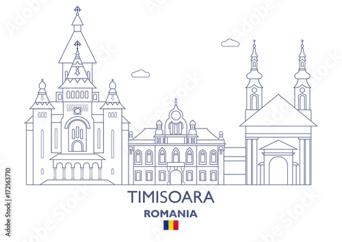 Tablou pe pânză Timisoara City Skyline, Romania