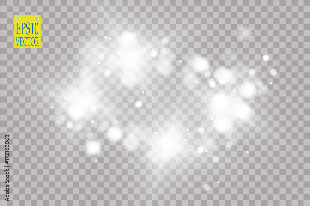 Lights on transparent background. Vector white glitter wave abstract illustration. White star dust trail sparkling particles isolated. Lights on transparent background. Vector white glitter wave abstract illustration. White star dust trail sparkling particles isolated.