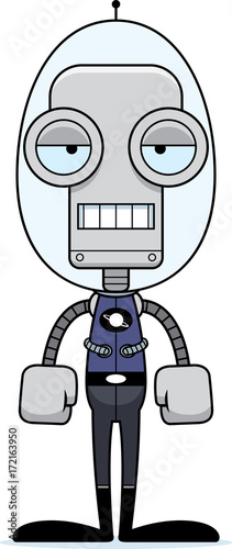 Cartoon Bored Spaceman Robot