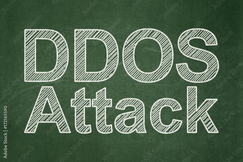 Obraz premium Privacy concept: DDOS Attack on chalkboard background
