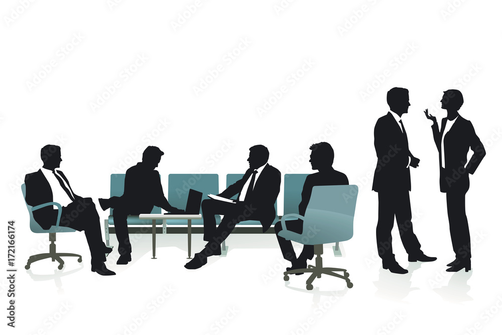 Beratung und Strategie mit Mitarbeitern, Illustration Beratung und Strategie mit Mitarbeitern, Illustration