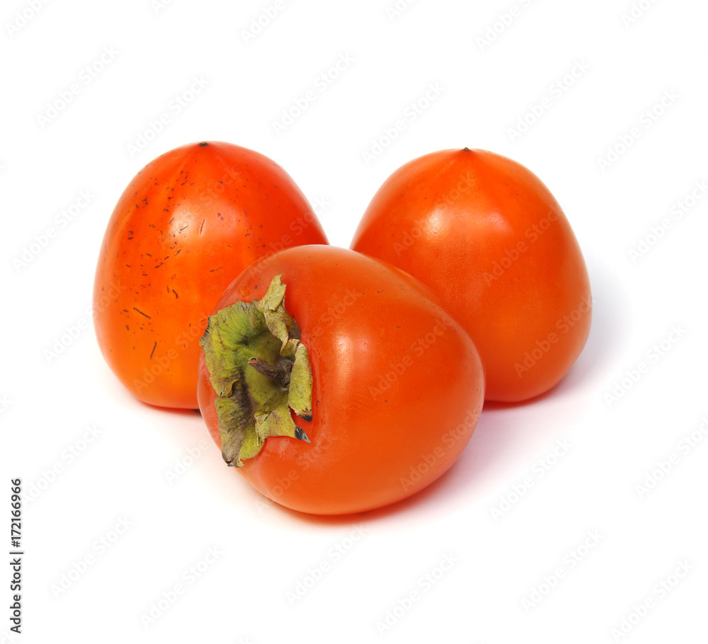 Persimmon fruit isolated on white