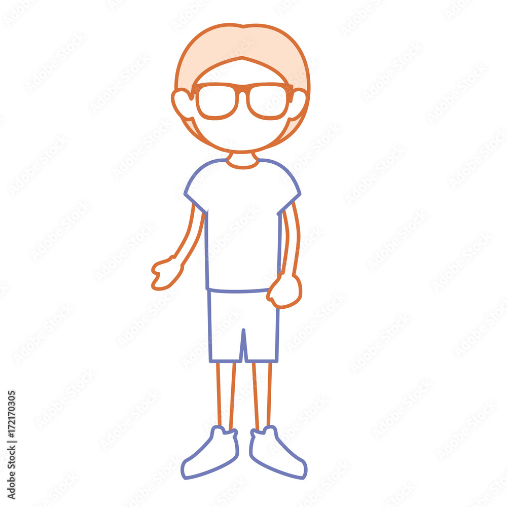 cute little boy with glasses avatar character