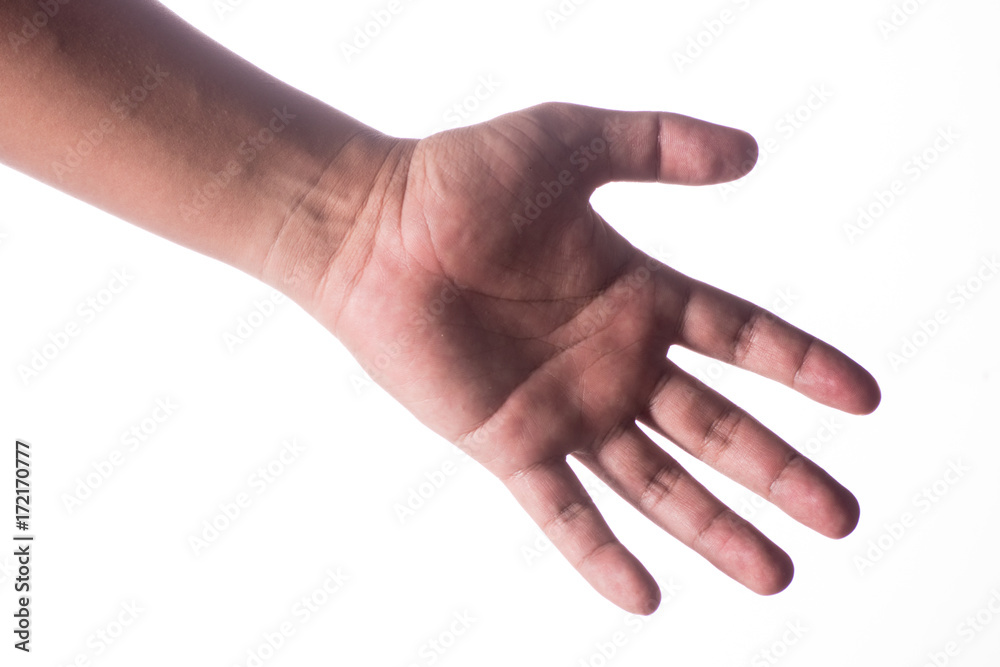 Man hand isolated on white background, clipping path Man hand isolated on white background, clipping path