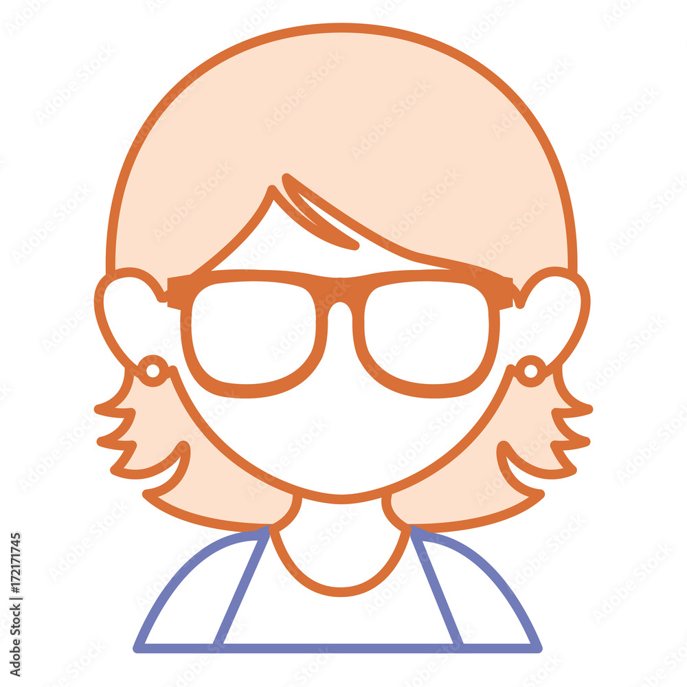 beautiful woman with glasses avatar character