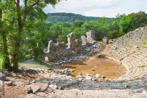 Quadro su tela City walls in the ruins of Troy, Turkey.