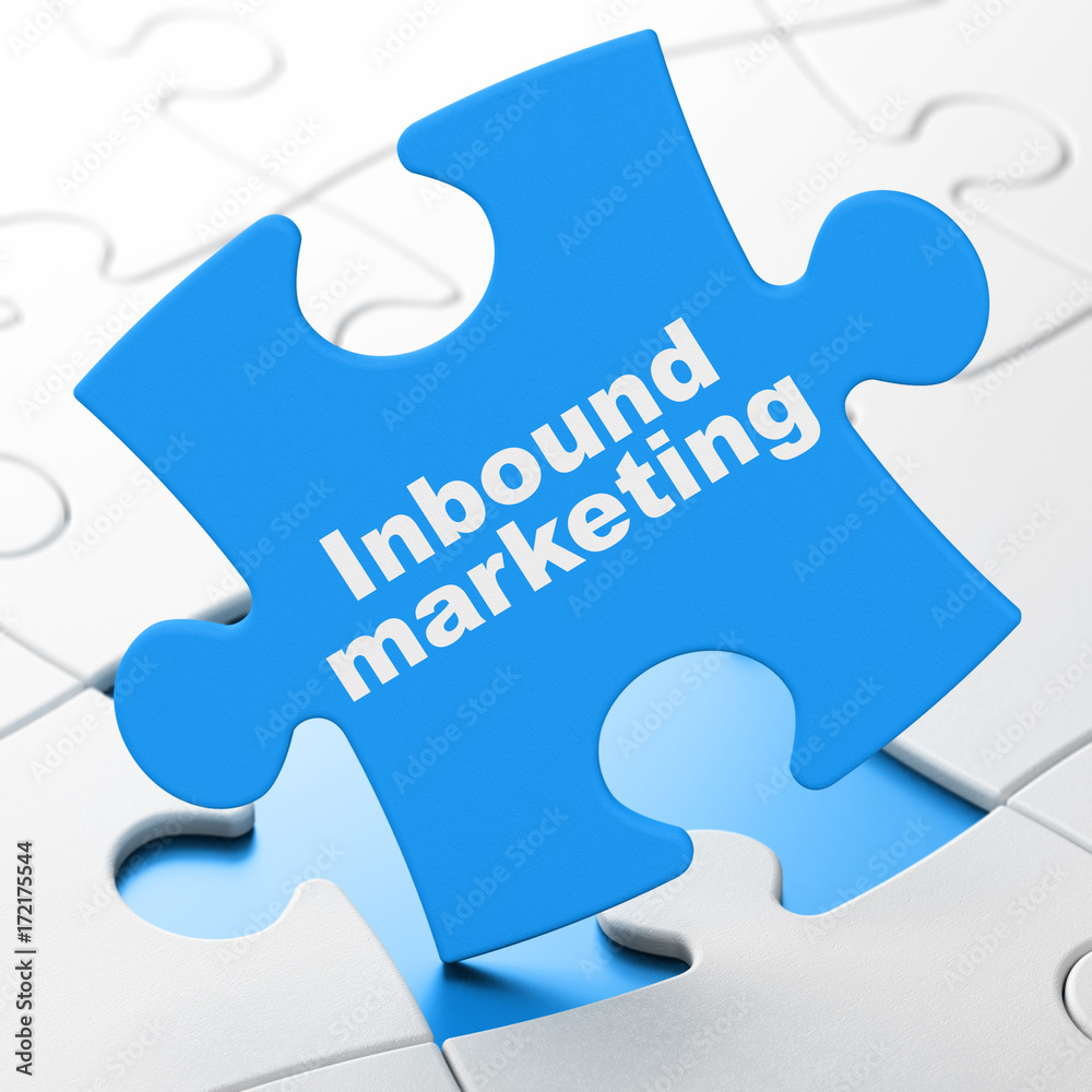 Marketing concept: Inbound Marketing on puzzle background