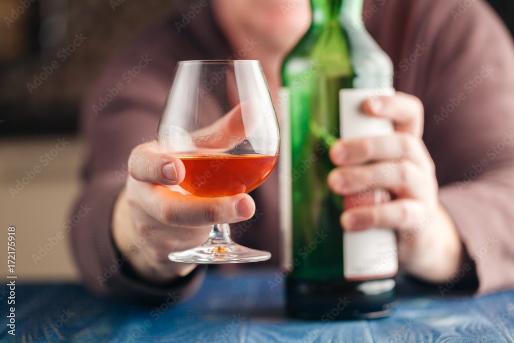 Man drinking malt whisky in relax time Man drinking malt whisky in relax time