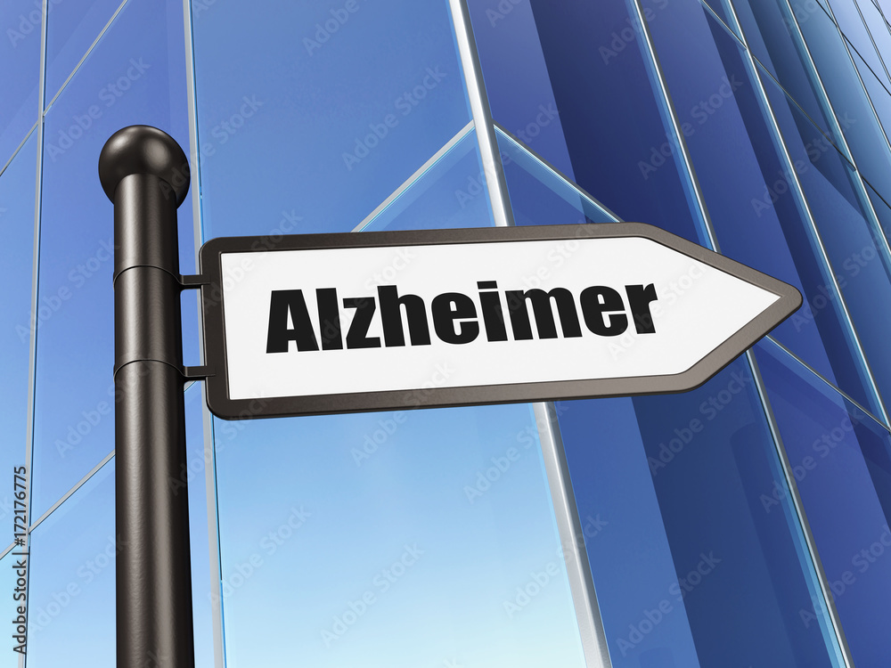 Healthcare concept: sign Alzheimer on Building background