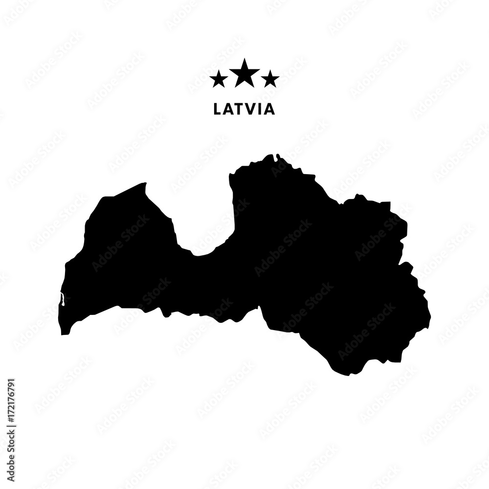 Latvia map. Vector illustration.