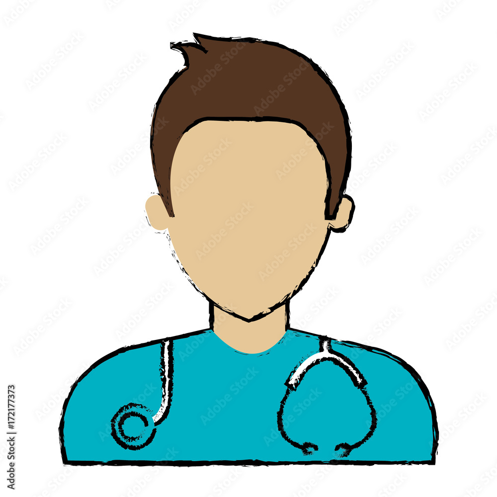 male doctor with stethoscope avatar character male doctor with stethoscope avatar character