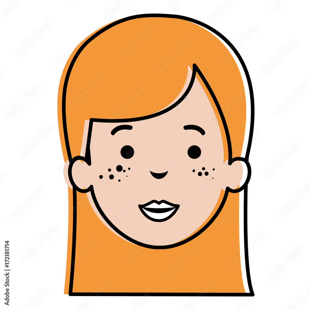 Fototapeta premium beautiful woman head avatar character