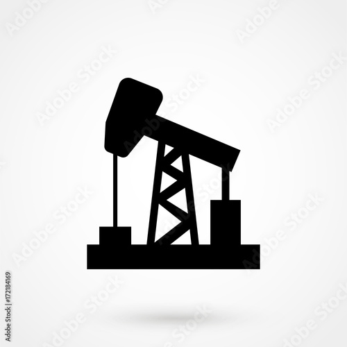 vector black illustration of Oil pump on white