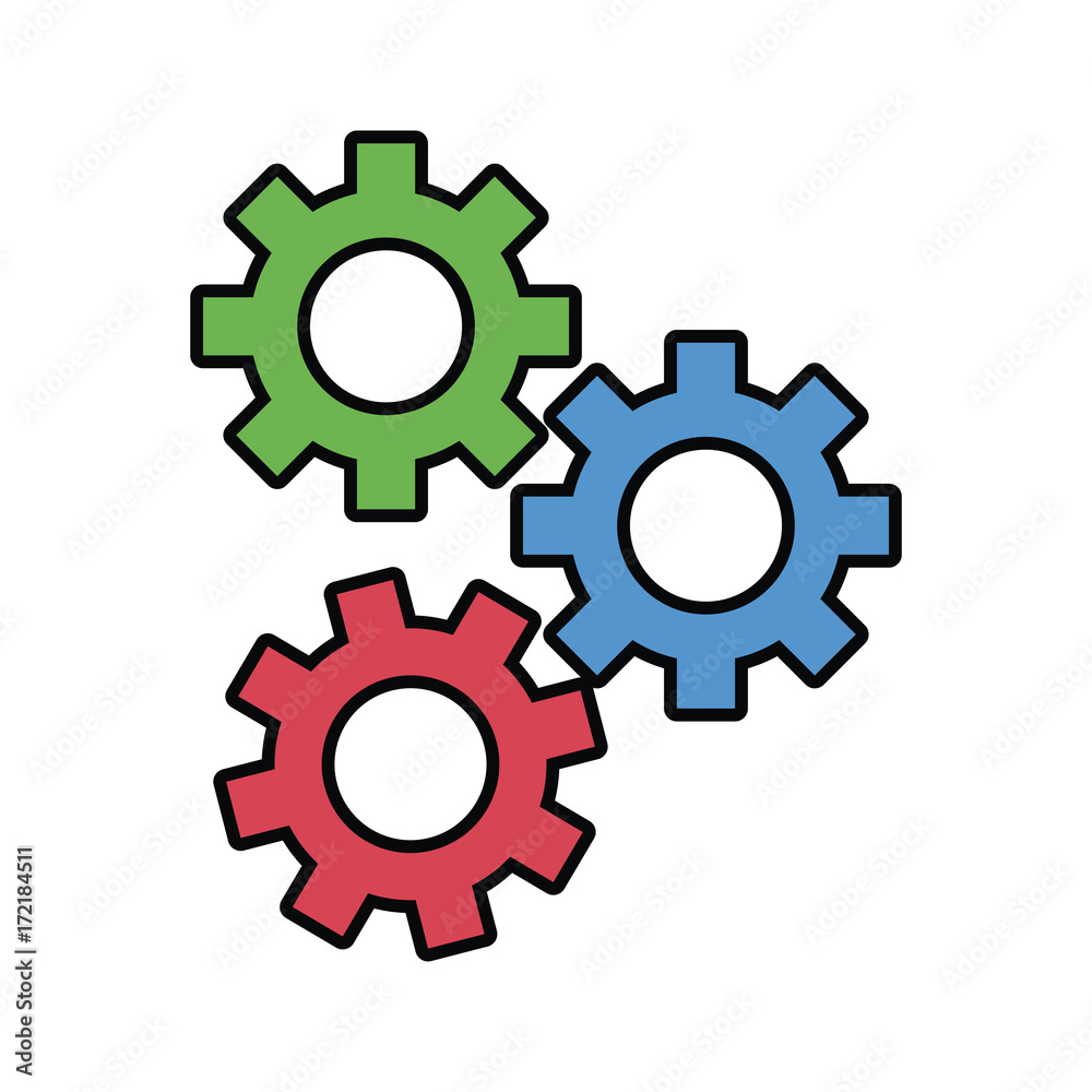 Gears machinery pieces icon vector illustration graphic design