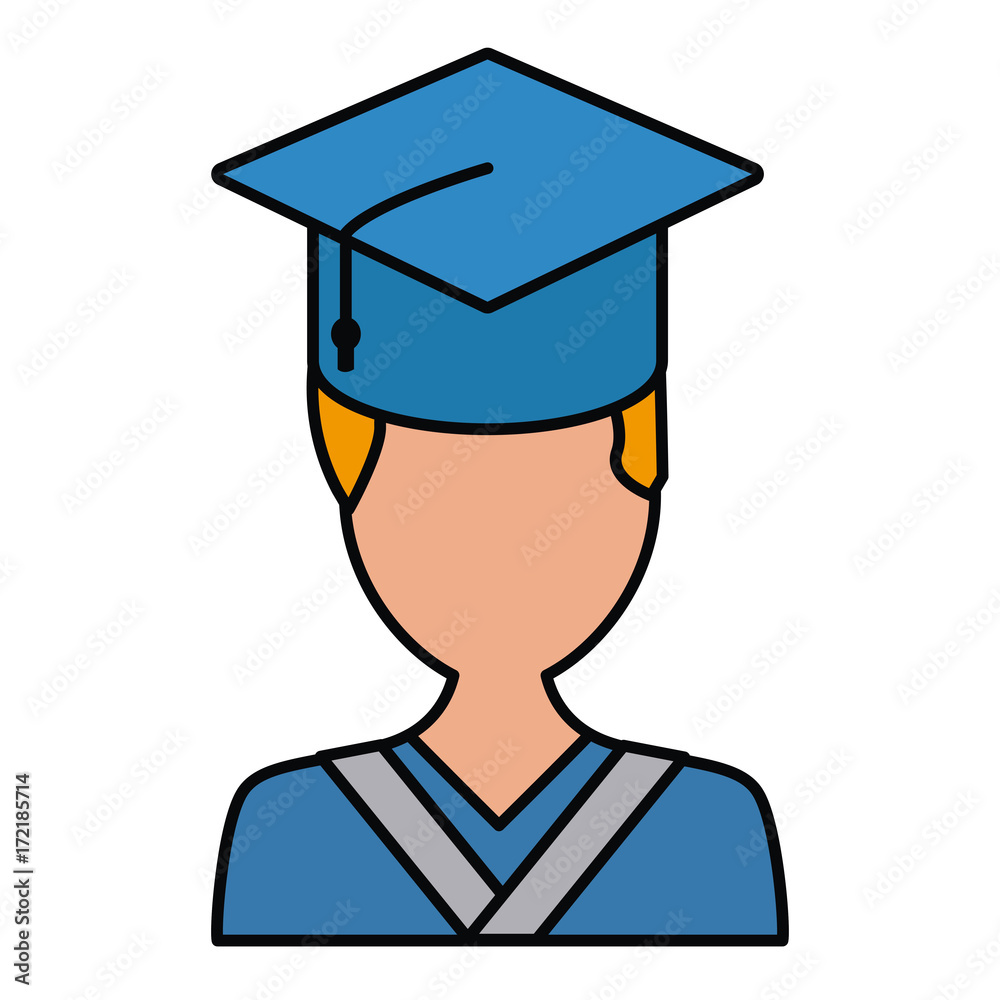 Student graduation cartoon icon vector illustration graphic design