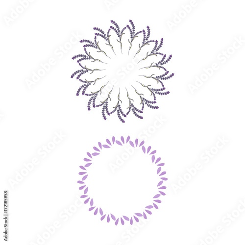 Fototapeta Naklejka Na Ścianę i Meble -  Set of wreath lavender template design. Vector illustration