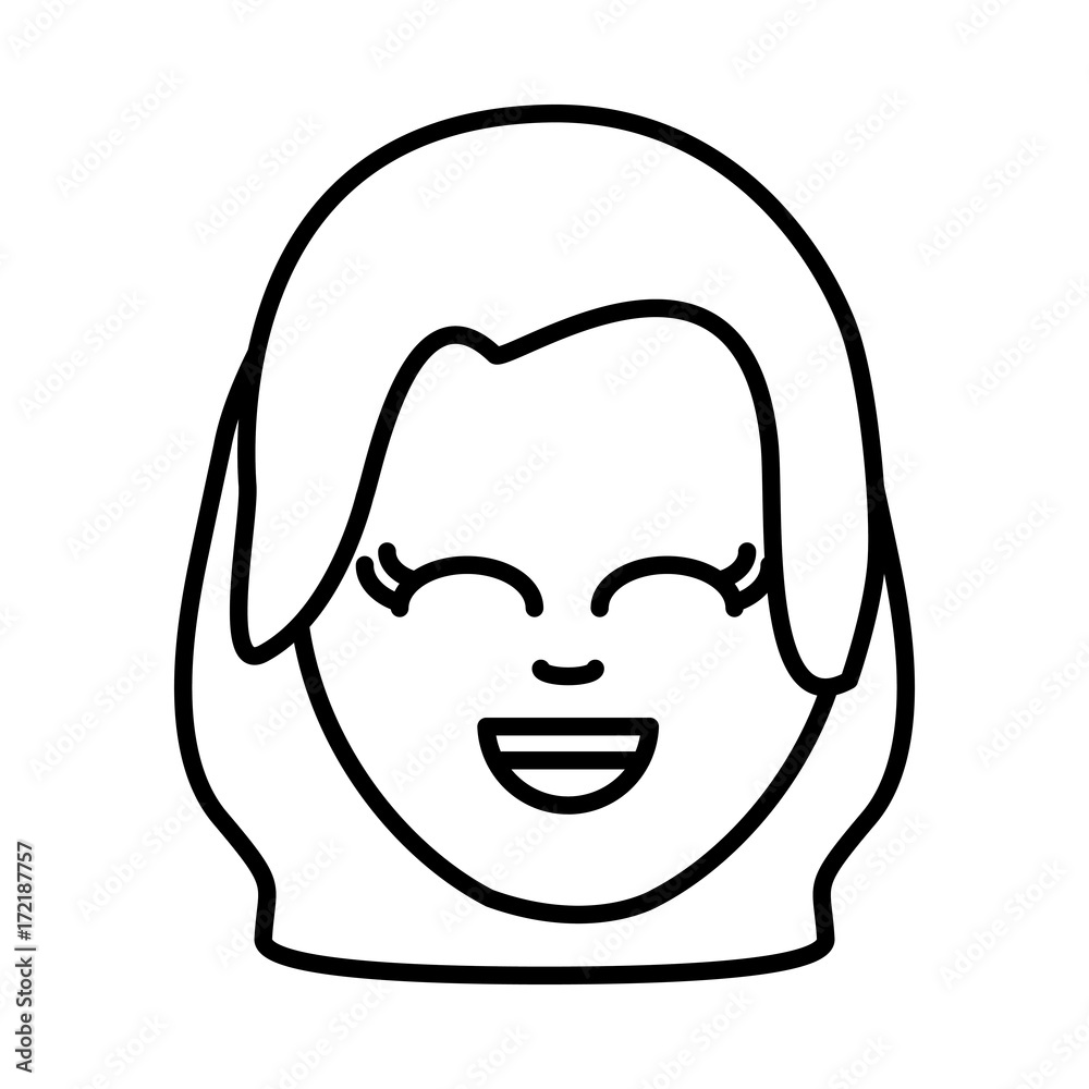 Woman smiling cartoon icon vector illustration graphic design Woman smiling cartoon icon vector illustration graphic design