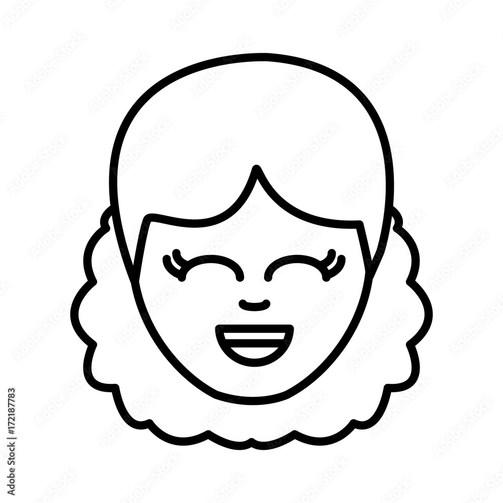 Woman smiling cartoon icon vector illustration graphic design Woman smiling cartoon icon vector illustration graphic design