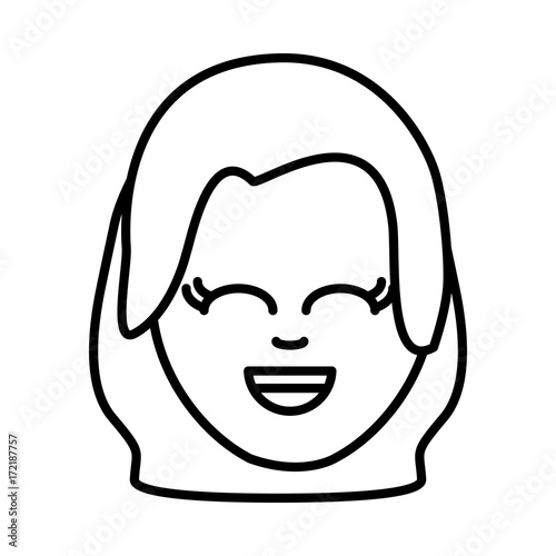 Woman smiling cartoon icon vector illustration graphic design