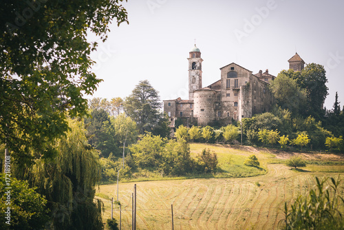 Historical castle in Monferrato hills photo