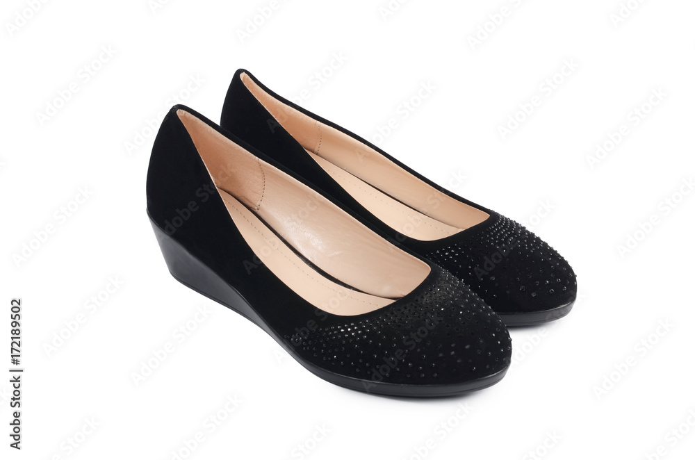 Women's black shoes isolated on white Women's black shoes isolated on white