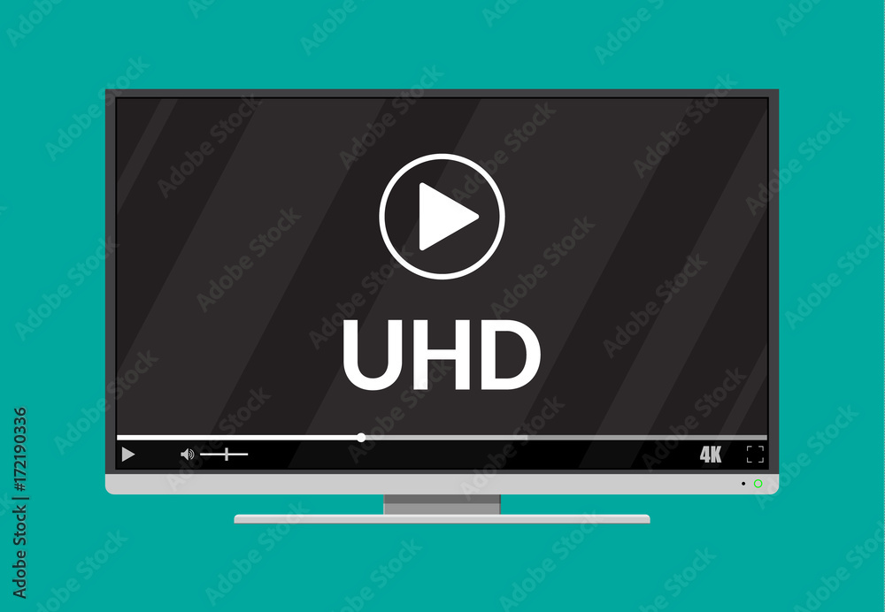 Modern flat screen tv with ultra high definition