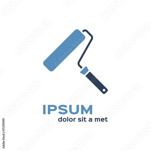 Paint roller silhouette, logo