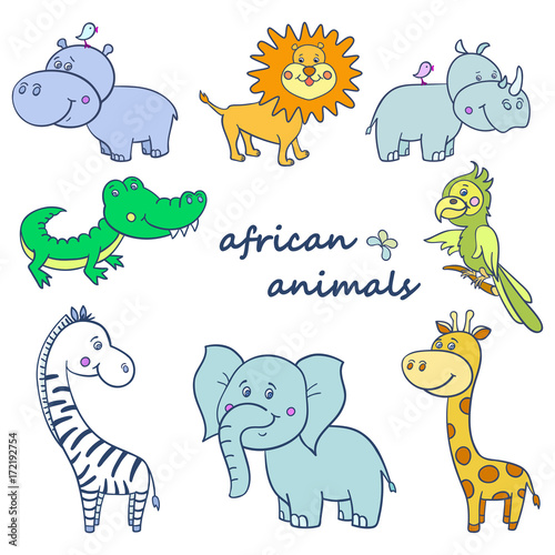 Canvas Print african wild animals set