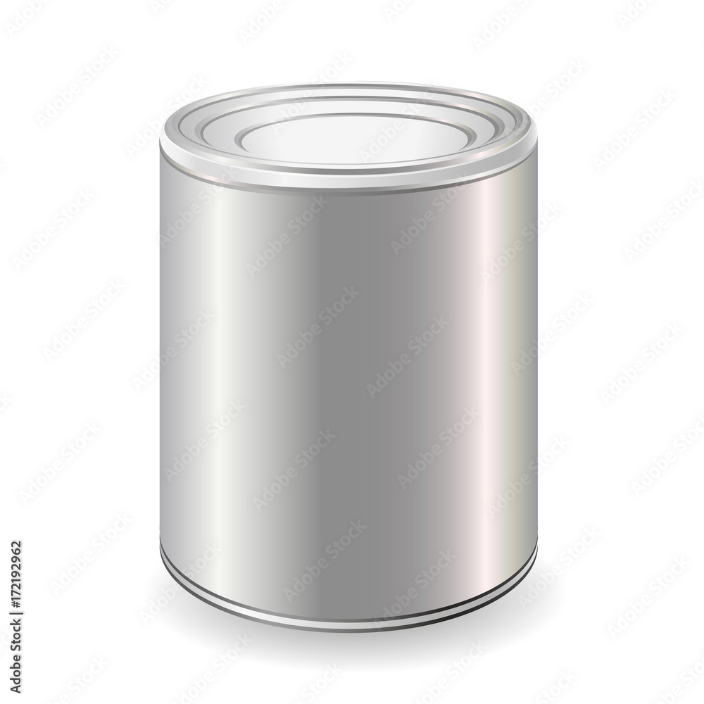 White Blank Tincan Metal Tin Can, Canned Food. Ready For Your Design. Product Packing Vector.Mock Up White Blank Tincan Metal Tin Can, Canned Food. Ready For Your Design. Product Packing Vector.Mock Up