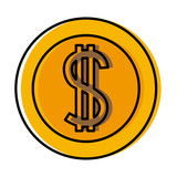 Coin money symbol icon vector illustration graphic design