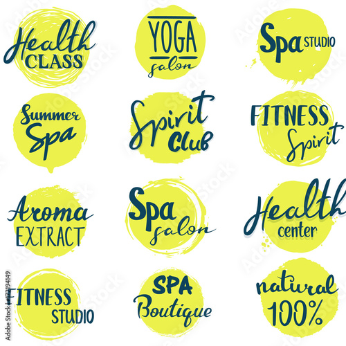 Set of spa and health lettering logos