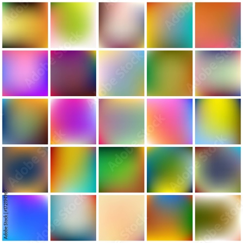 Abstract Creative concept vector multicolored blurred background set. For Web and Mobile Applications, art illustration template design, business infographic and social media, modern decoration