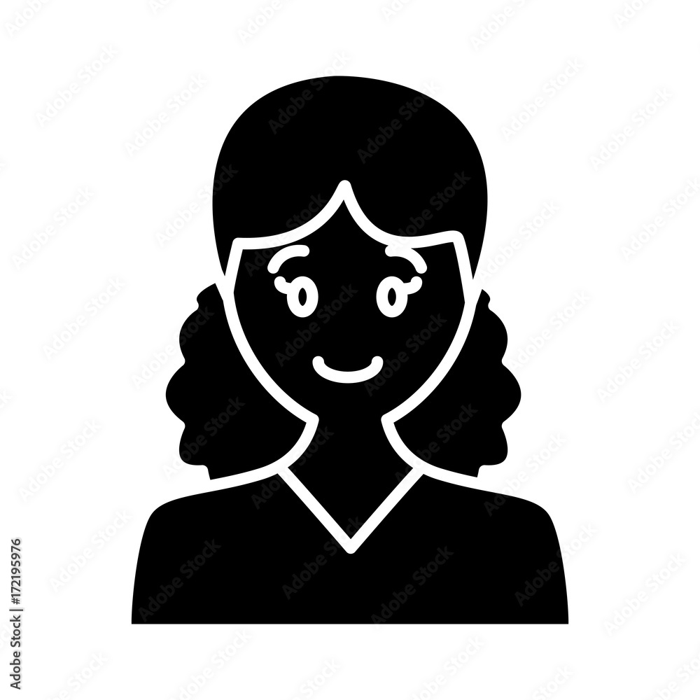Woman smiling cartoon icon vector illustration graphic design Woman smiling cartoon icon vector illustration graphic design