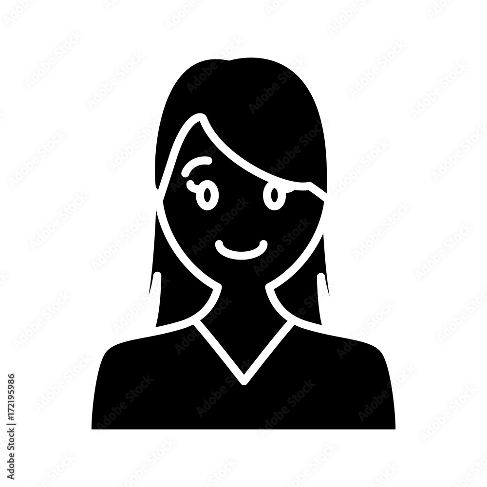 Woman smiling cartoon icon vector illustration graphic design Woman smiling cartoon icon vector illustration graphic design