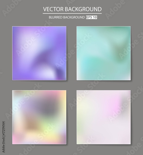 Abstract Creative concept vector multicolored blurred background set. For Web and Mobile Applications, art illustration template design, business infographic and social media, modern decoration