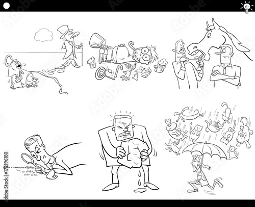 black and white sayings or proverbs set