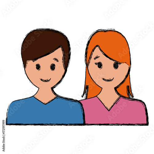 Couple faceless avatar icon vector illustration graphic design