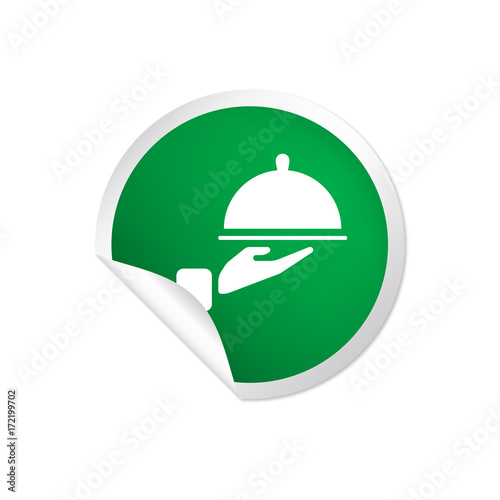 runder Sticker grün - Servierplatte