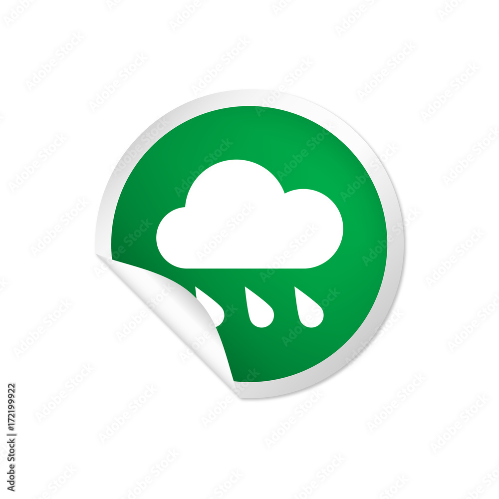 runder Sticker grün - Regenwolke runder Sticker grün - Regenwolke