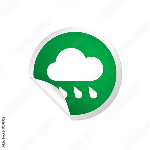 runder Sticker grün - Regenwolke