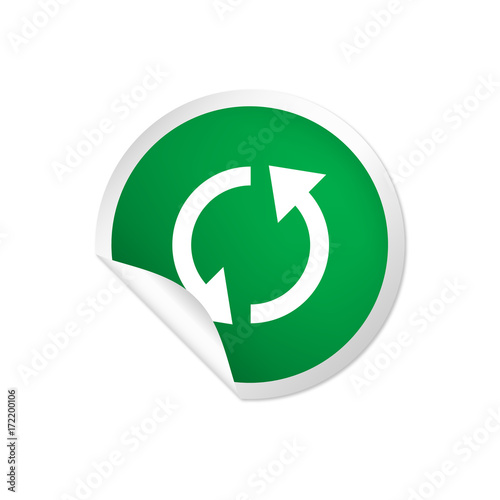 runder Sticker grün - Synchronisation