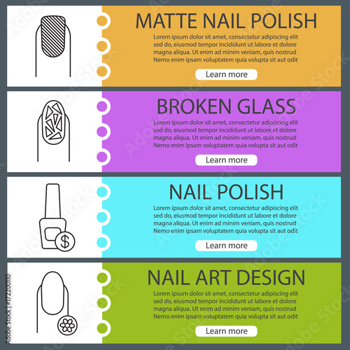 Manicure web banner templates set