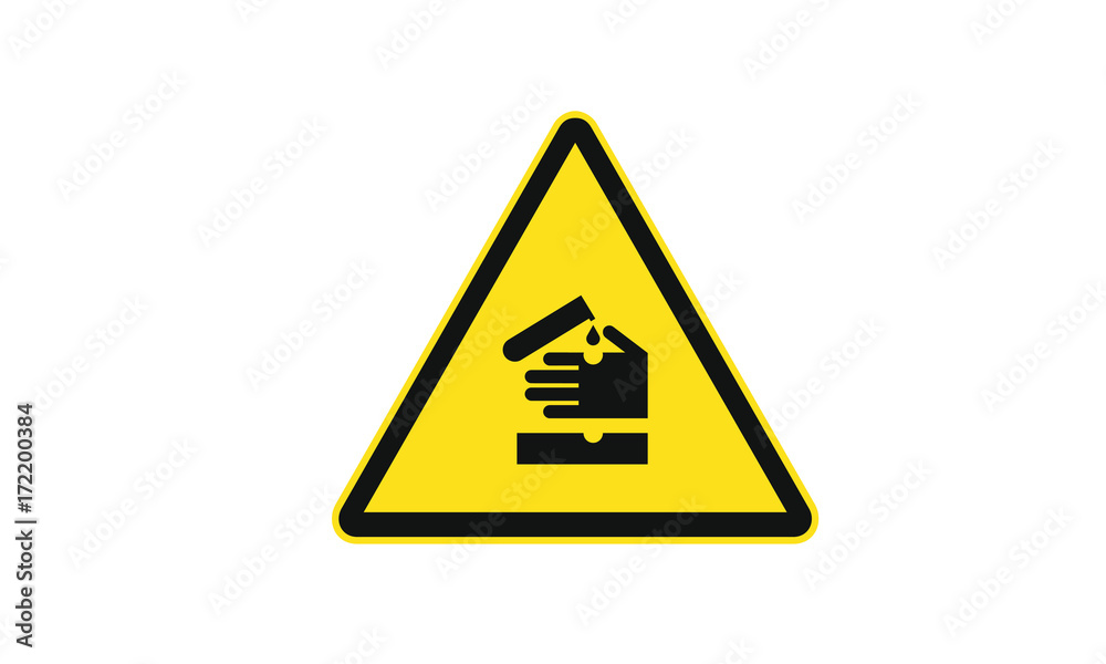 Corrosive warning sign Corrosive warning sign